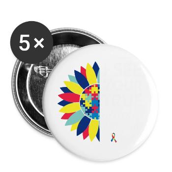 I See Your True Colors T-Shirt - Buttons large 2.2'' (5-pack) - white