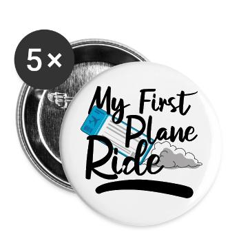 My First Plane Ride 43 - Buttons large 2.2'' (5-pack) - white