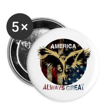 America is always great - Buttons large 2.2'' (5-pack) - white