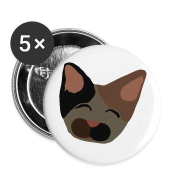 Cutest cat face - Buttons large 2.2'' (5-pack) - white