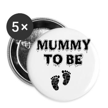 mummy to be - Buttons large 2.2'' (5-pack) - white