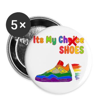 PRIDE SHOES SNEAKERS COLOURS - Buttons large 2.2'' (5-pack) - white