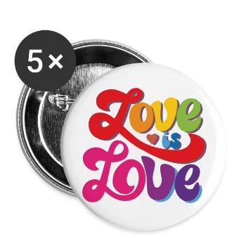 Love is Love - Colorful - Buttons large 2.2'' (5-pack) - white