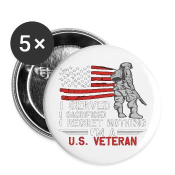 us veteran - Buttons large 2.2'' (5-pack) - white