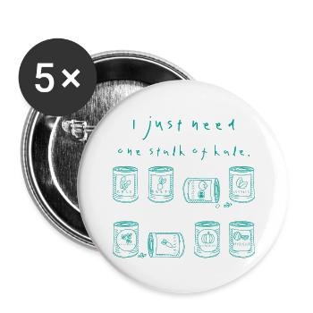 Kale Shirt, Garden Shirt, Screen Print T-Shirt - Buttons large 2.2'' (5-pack) - white