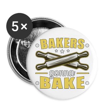 Bakers Gonna Bake Baking - Buttons large 2.2'' (5-pack) - white