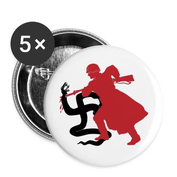 Fight Fascism - Buttons large 2.2'' (5-pack) - white
