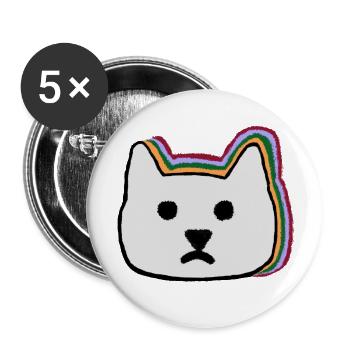 cat face - Buttons large 2.2'' (5-pack) - white