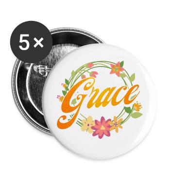 Religious Christian Inspirational Gift - Buttons large 2.2'' (5-pack) - white