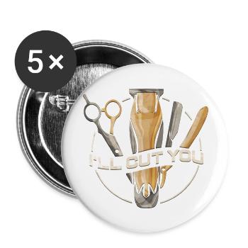 Hairdresser I ll Cut You Barber Hairstylist - Buttons large 2.2'' (5-pack) - white