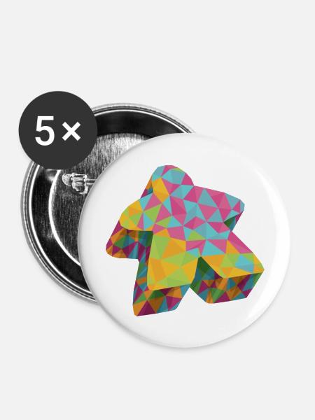 Summer Geo Meeple - Buttons large 2.2'' (5-pack) - white