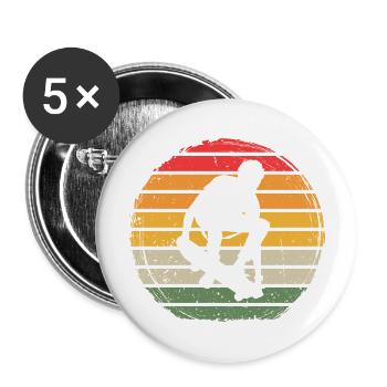 Vintage Skater - Buttons large 2.2'' (5-pack) - white