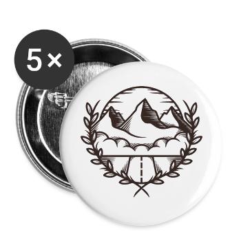 Mountain Nature Crest - Buttons large 2.2'' (5-pack) - white