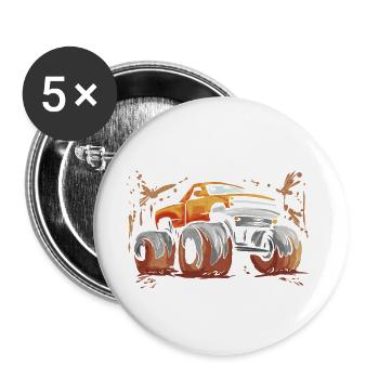 Mud Bogging Truck Mud In My Blood Racing - Buttons large 2.2'' (5-pack) - white