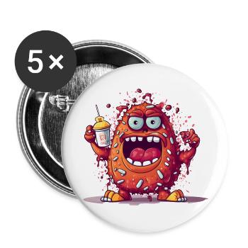 Eat Happy Not Healthy - Buttons large 2.2'' (5-pack) - white