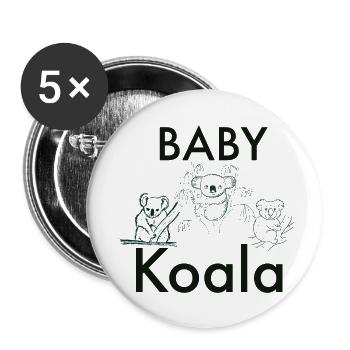Ba blue - Buttons large 2.2'' (5-pack) - white