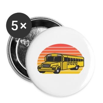 DESIGNAll Aboard 2020 Struggle Bus School Bus - Buttons large 2.2'' (5-pack) - white
