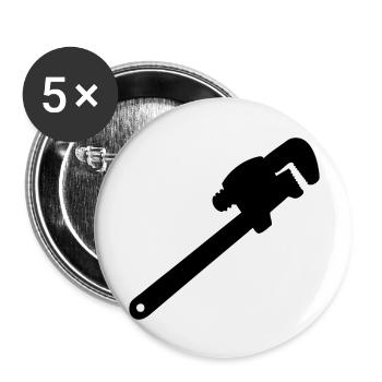 adjustable wrench blue - Buttons large 2.2'' (5-pack) - white