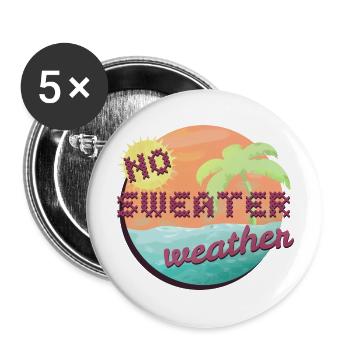 No Sweater Weather - Buttons large 2.2'' (5-pack) - white
