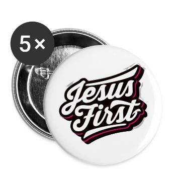jesus first - Buttons large 2.2'' (5-pack) - white