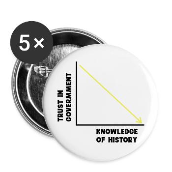 Trust In Government Knowledge Of History - Buttons large 2.2'' (5-pack) - white
