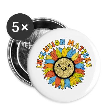 INCLUSION MATTERS - Buttons large 2.2'' (5-pack) - white