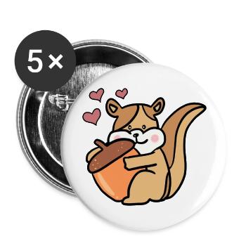 Chipmunk And Canary Seed - Buttons large 2.2'' (5-pack) - white