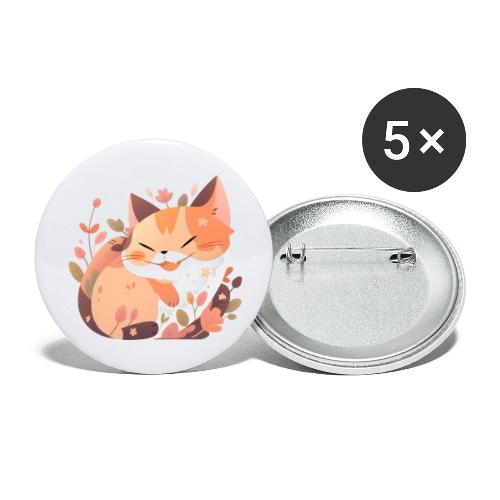 Smiling Cat - Buttons large 2.2'' (5-pack)