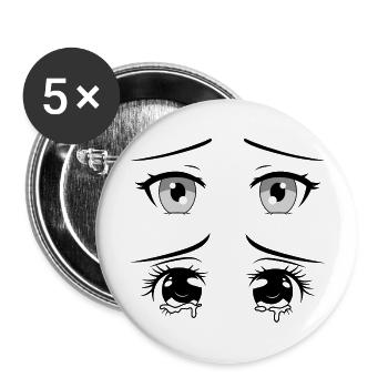 Cute anime girl eyes - Buttons large 2.2'' (5-pack) - white