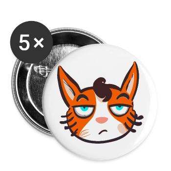 Orange Grumpy Cat Blue Eyes - Buttons large 2.2'' (5-pack) - white
