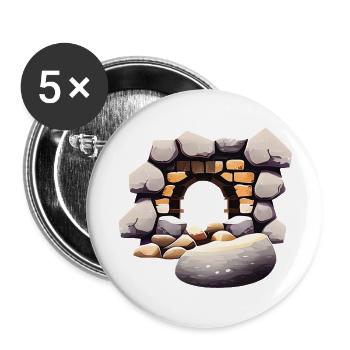 Crumbling Stone Wall - Buttons large 2.2'' (5-pack) - white