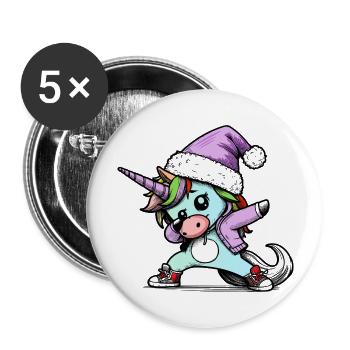 Dabbing unicorn - Buttons large 2.2'' (5-pack) - white