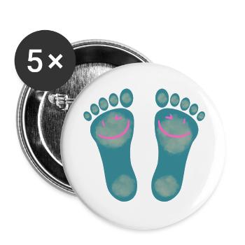 Happy Feet - Buttons large 2.2'' (5-pack) - white