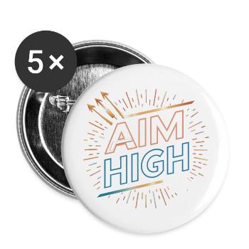 Reach for Your Goals: Aim High Tee - Buttons large 2.2'' (5-pack) - white