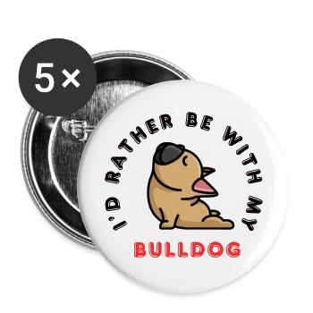 Bulldog Essential T-Shirt - Buttons large 2.2'' (5-pack) - white