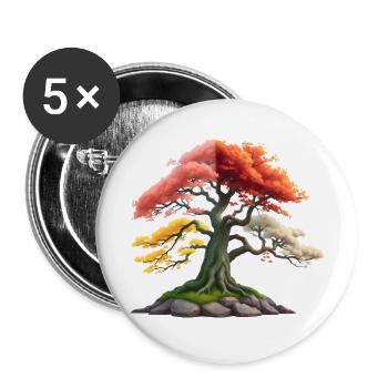 Bonsai Seasons - Buttons large 2.2'' (5-pack) - white
