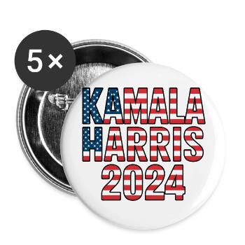 Kamala Harris 2024 - Buttons large 2.2'' (5-pack) - white
