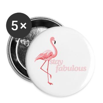 stay fabulous with flamingo - Buttons large 2.2'' (5-pack) - white