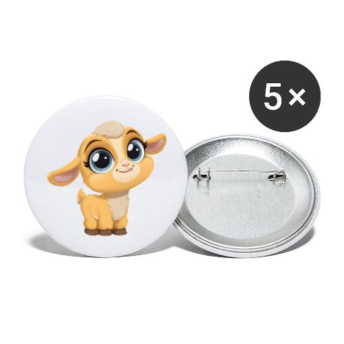 Sweet Cartoon Baby Goat with Joyful Smile - Buttons large 2.2'' (5-pack)