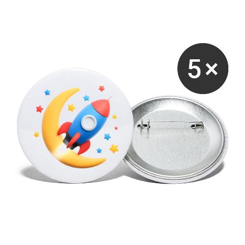 Rocket to the Crescent Moon - Buttons large 2.2'' (5-pack)