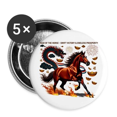 Year of the Horse Victory T Shirt, Lunar New Year - Buttons large 2.2'' (5-pack)