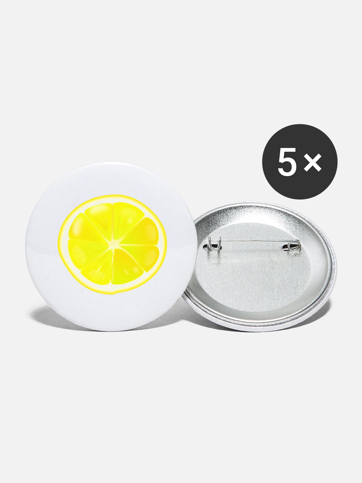 Lemon slice - Buttons large 2.2'' (5-pack) - white
