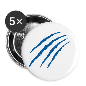 Cat Claw Marks (Blue) - Buttons large 2.2'' (5-pack) - white