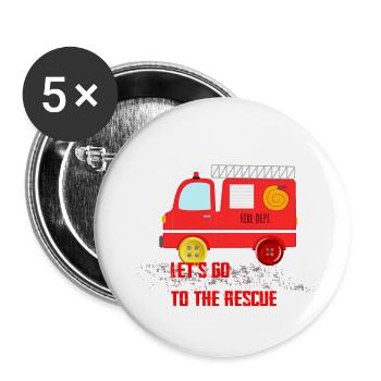 fire truck baby - Buttons large 2.2'' (5-pack) - white