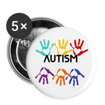 Autism Awareness Strong Cricut Shirt - Buttons large 2.2'' (5-pack) - white