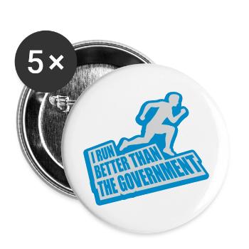 run better than government - Buttons large 2.2'' (5-pack) - white