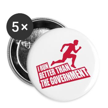 run better than government - Buttons large 2.2'' (5-pack) - white
