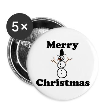 Merry Christmas - Buttons large 2.2'' (5-pack) - white