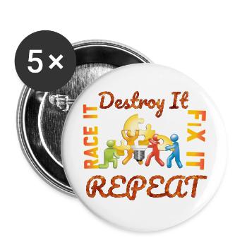 race - Buttons large 2.2'' (5-pack) - white