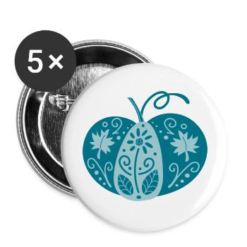 Blue Decorative Pumpkin - Buttons large 2.2'' (5-pack) - white
